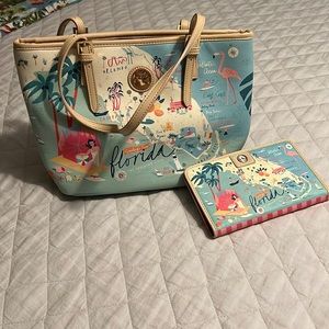 SPARTINA “FLORIDA” TOTE HANDBAG & WALLET, New without tags NEVER USED